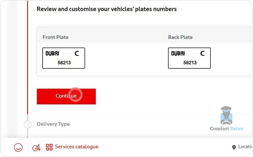 Review and customise the front and back plate numbers